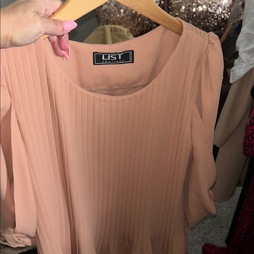 Lush Women's Long Sleeve Dress in Soft Pink